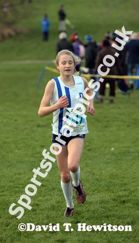 Under-13 girls winner North Eastern Cross Country, Champs., Temple Park, South Shields. Photo: David T. Hewitson/Sports for All Pics